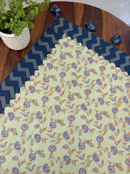 Ajrakh handblock printed patchwork cotton saree