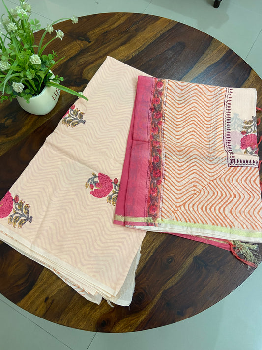 Hand block printed suit set