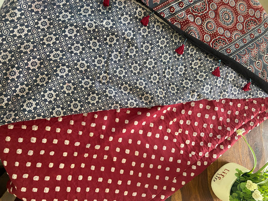 Ajrakh Bandhini Cotton sarees