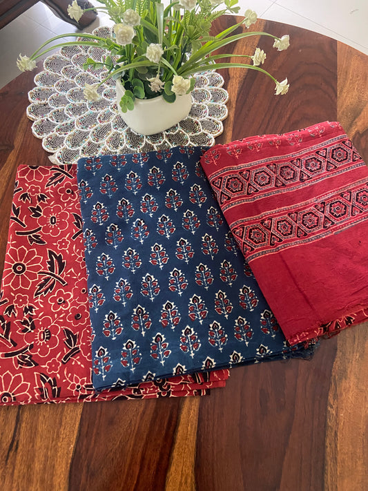Ajrakh Handblock cotton 3 piece suit set