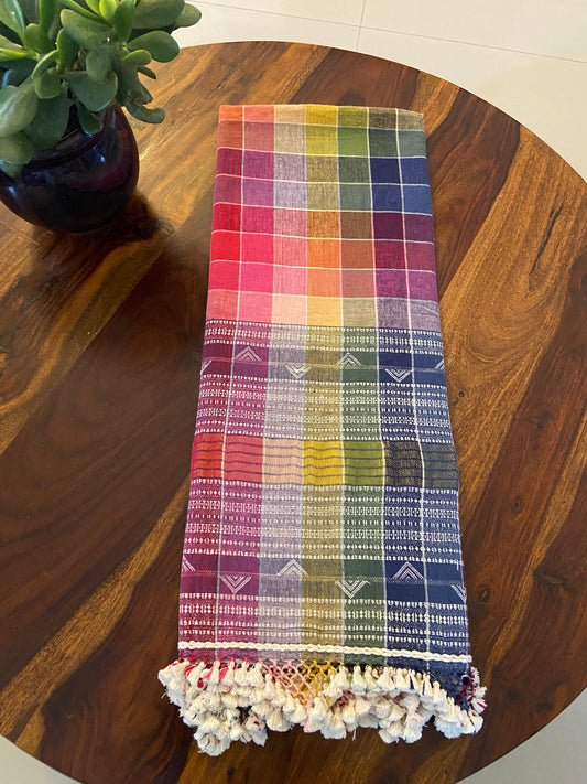 Bhujodi Kala cotton multi colour Handloom dupatta