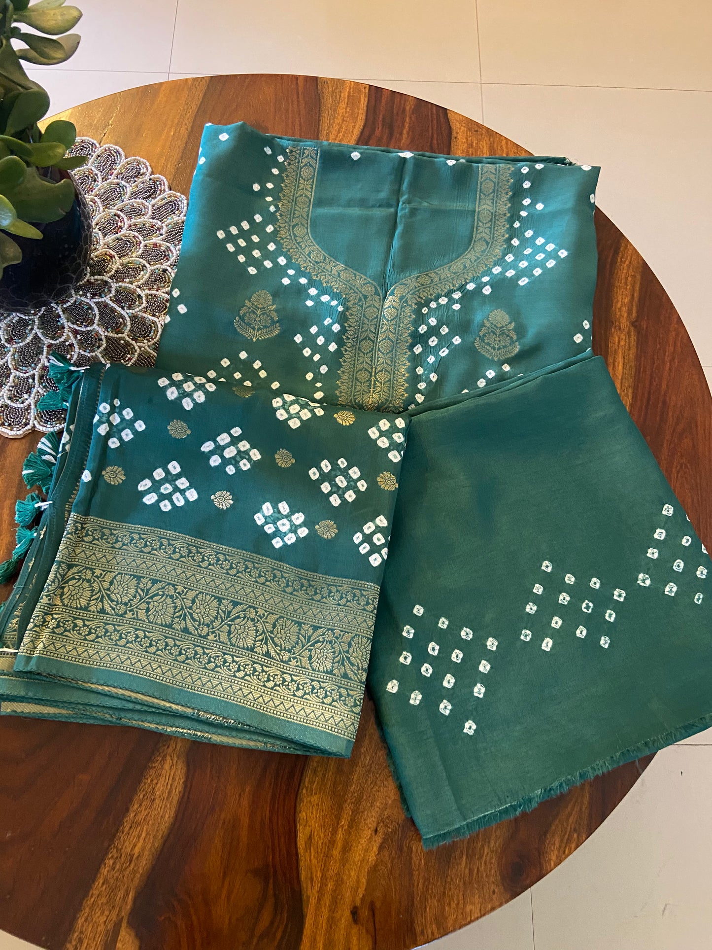 Bandhini Dola Silk 3 piece suit set