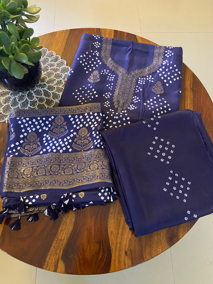 Bandhini Dola Silk 3 piece suit set