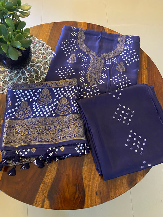 Bandhini Dola Silk 3 piece suit set