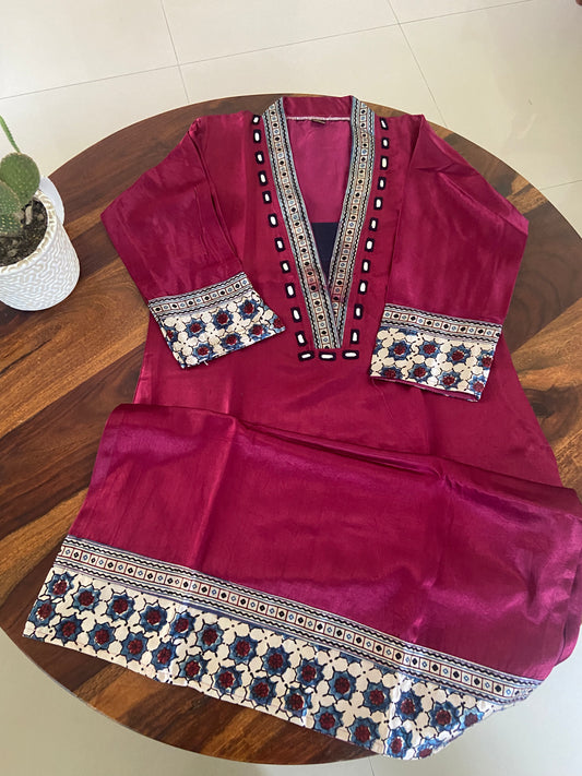 Ajrakh mashru silk