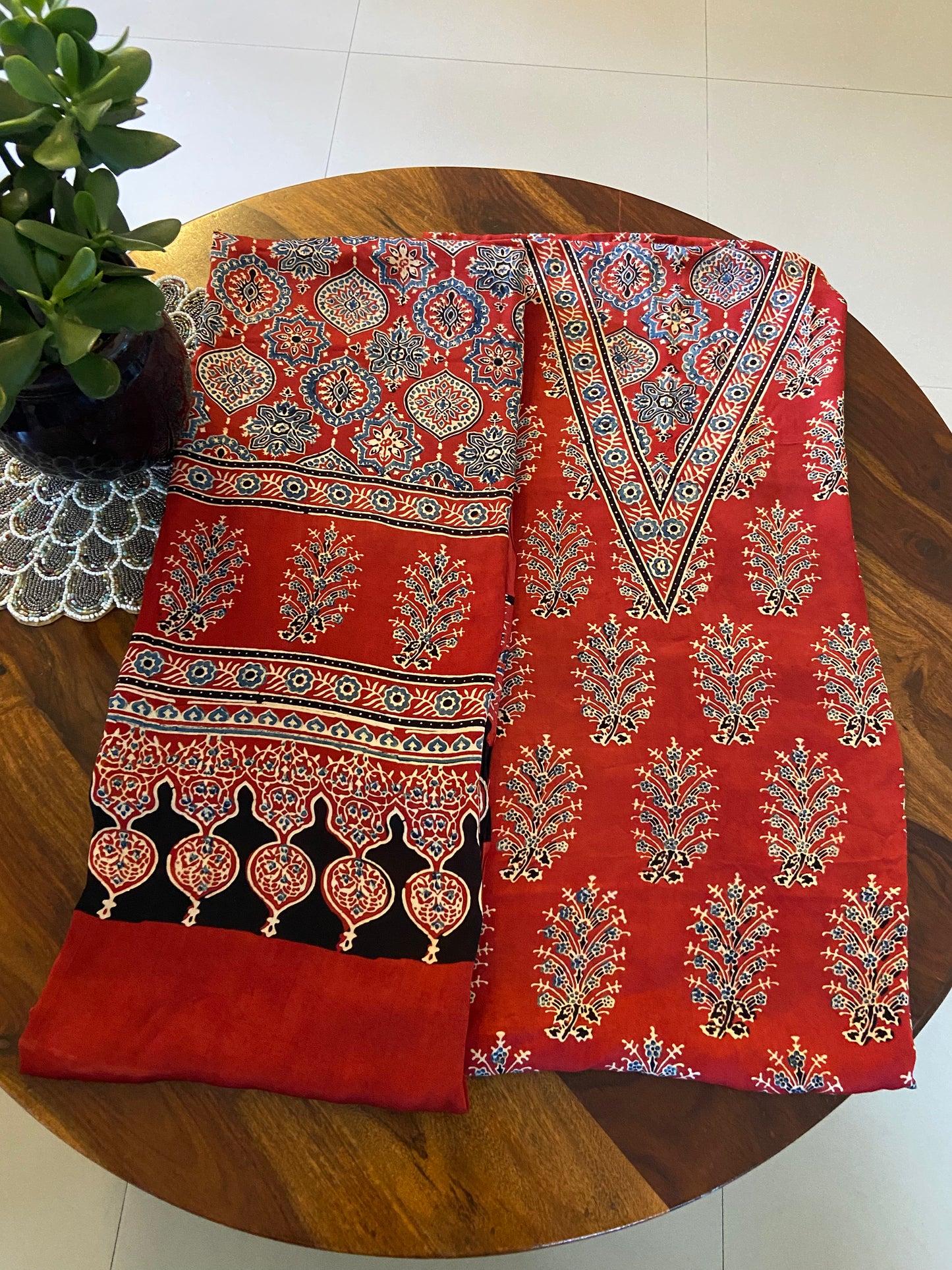 Ajrakh Modal Silk suit set