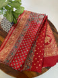 Ajrakh Dola Silk Handmade saree