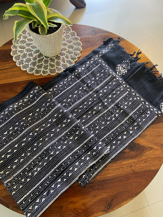 Kantha stitch Hand Embroidery on Cotton dupatta