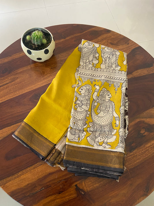 Kalamkari Chennuri silk saree with Nizam border