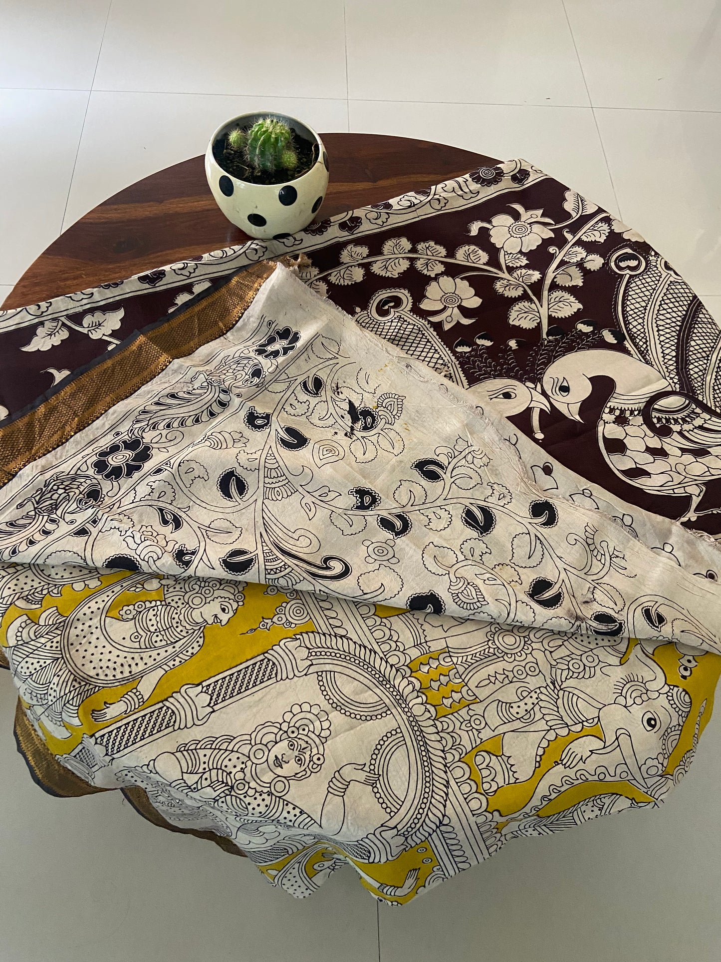 Kalamkari Chennuri silk saree with Nizam border