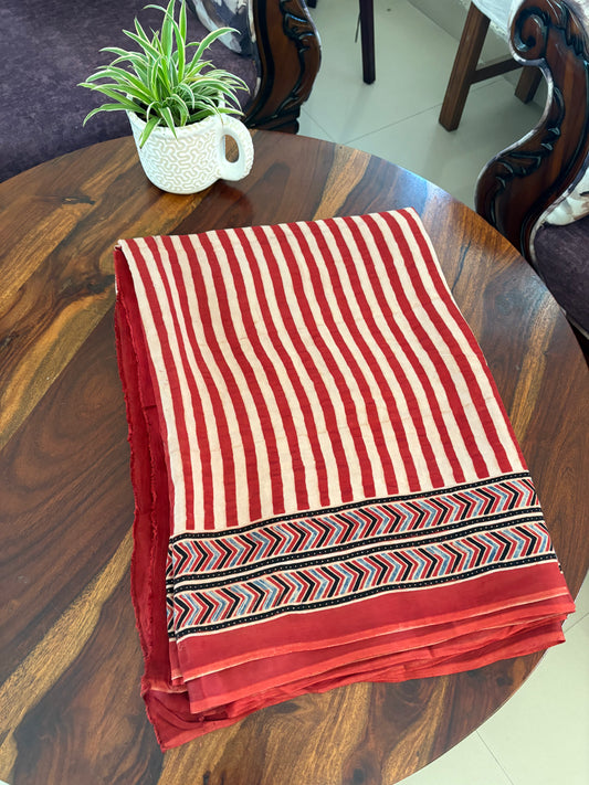 Ajrakh Modal silk designer natural dye saree